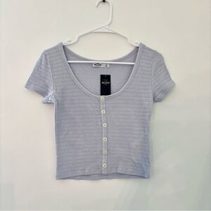 hollister pastel blue crop top